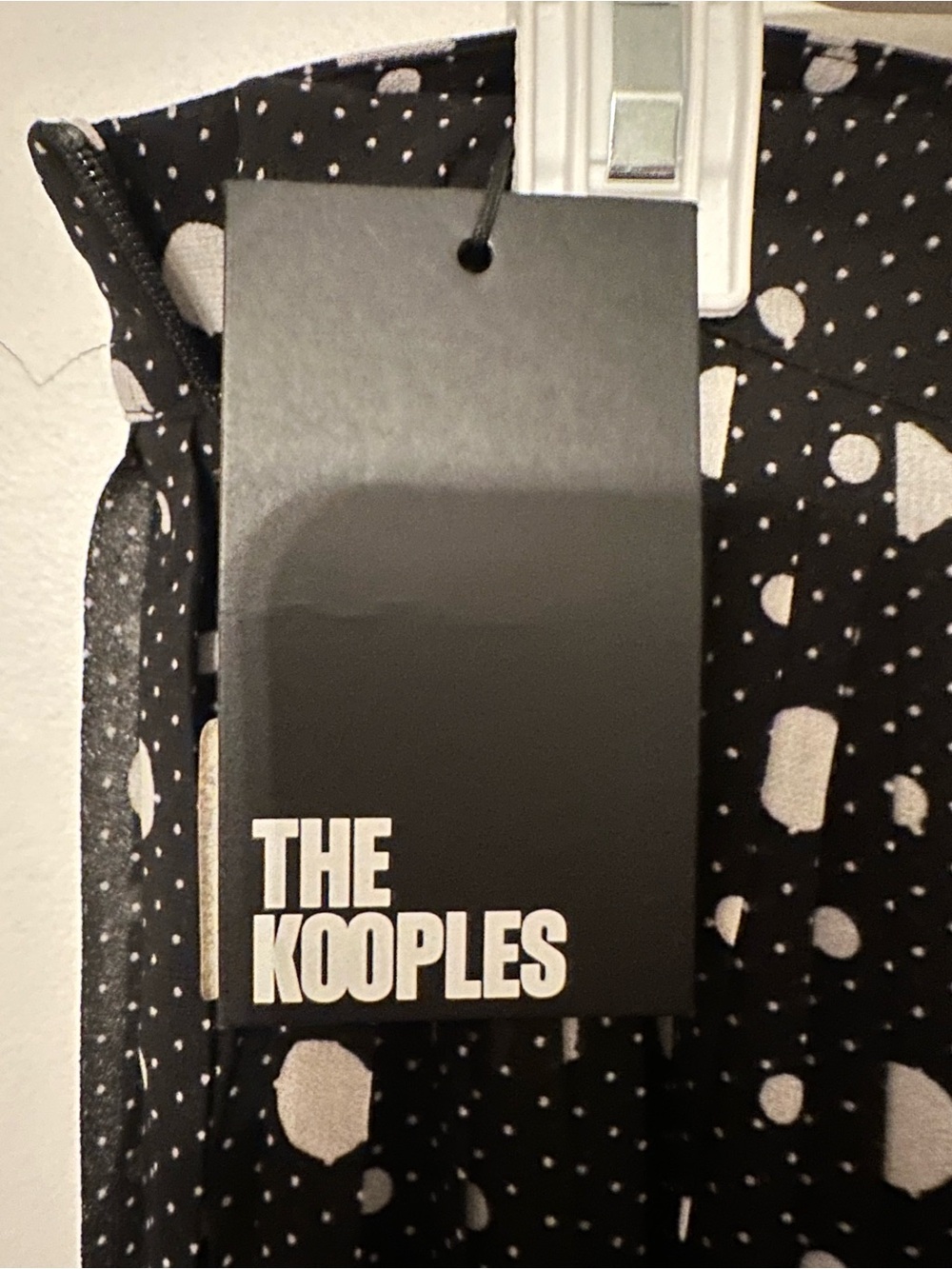 The Kooples Black Pleated Polka Dot Maxi Skirt Velvet Sash Belt Lined 3 Large - Picture 6 of 9